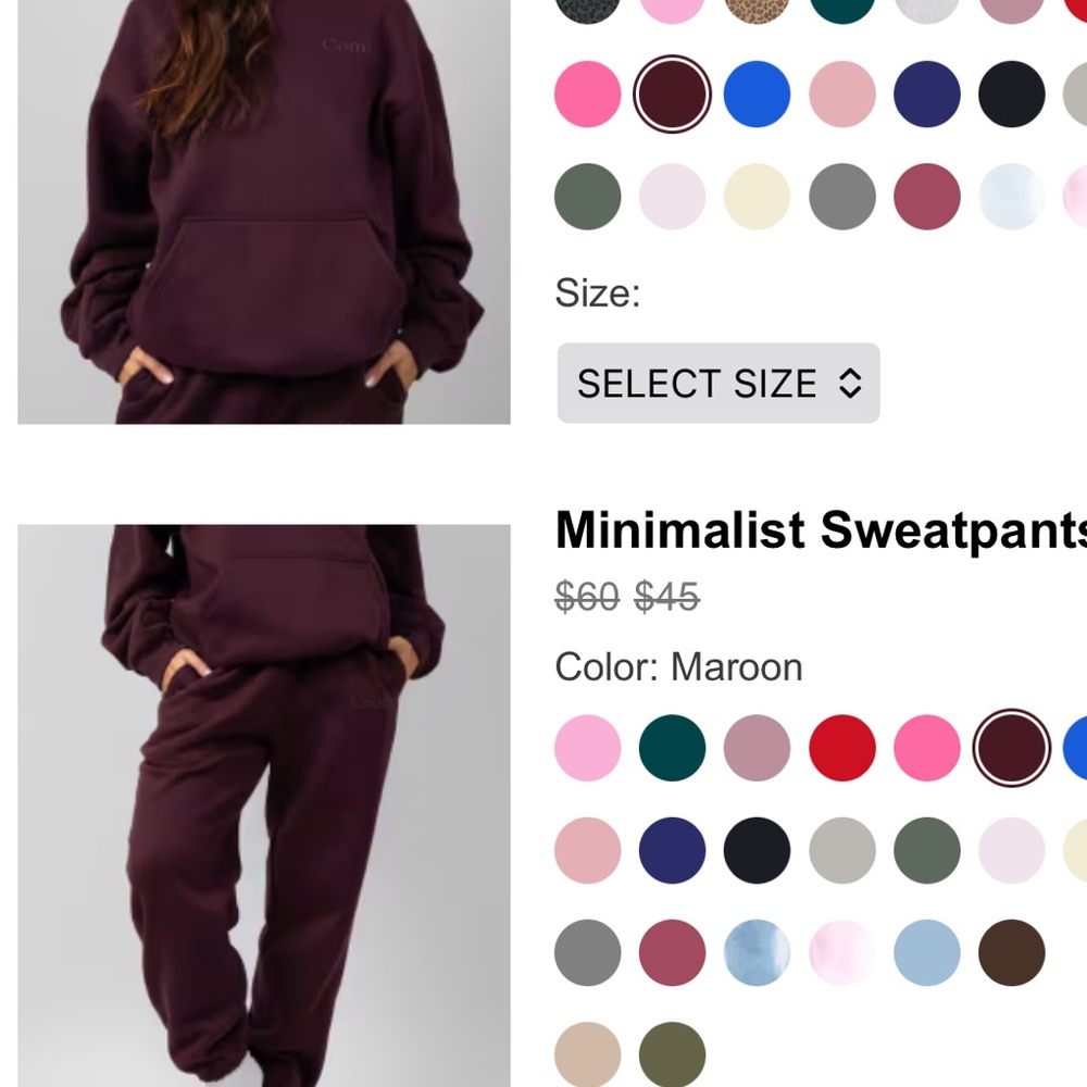 Cozy Burgundy Hoodie and Sweatpants Set